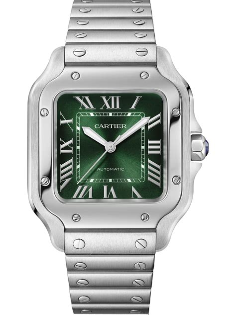 cartier santos green medium|cartier santos medium blue dial.